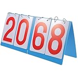 UKCOCO Tragbare Sport Anzeigetafel Flip Punktezähler Vierstellig Langlebiges Material Wiederverwendbar für Basketball Fußball Tennis Badminton