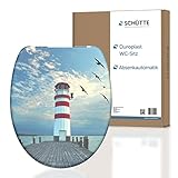 Schütte WC-Sitz LEUCHTTURM mit Absenkautomatik Motiv, Toilettendeckel passend für alle handelsüblichen WC-Becken, Klodeckel Toilettensitz (max. Belastung der Klobrille 150 kg)