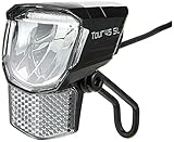 BÜCHEL Tour Dynamo Lampe mit Standlicht und StVZO Zulassung I 45 LUX Fahrradlampe vorne, LED Standlicht, Fahrrad Scheinwerfer, LED Fahrradlicht vorne