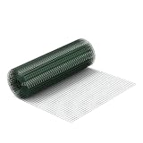Wiltec Maschendrahtzaun Grün 1x5 m 50 cm Höhe 0,9 mm Stärke 12x12 mm Maschengröße, Volierendraht 4-Eck aus Stahl verzinkt, Drahtgitter, Vogeldraht