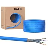 Redstar24 50m CAT 8 Verlegekabel Netzwerkkabel CAT8.1 LAN Halogenfrei Installationskabel CAT8 Kabel Netzwerk Verkabelung Datenkabel bis zu 40 Gbit/s Kupfer Ethernet cable S/FTP LSZH