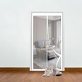 Insektenschutz Magnetvorhang 70 x 163 cm mit Selbstklebendes Klettband Insektenschutz Balkon Tür Ohne Bohren Einfache Installation für Holz/Aluminium Türen Und Balkon, Weiß