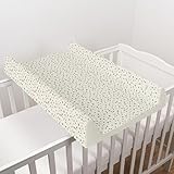 Wickelunterlage für Babys, harter Boden, 80 x 50 cm, passend für 140 x 70 cm, Uni, Keilabsatz, Anti-Roll-Windel, Neugeborene, Baby, wasserdichte Wickelunterlage mit erhöhten Kanten (Punkte)