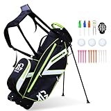 XDriveMax Golfbag, leichtes Golf standbag mit 8-facher Unterteilung für Herren und Damen,Premium Golf Bag mit Regenhülle, Kühlfach und Golfzubehör Kit