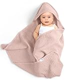 lulumoon Baby Handtuch Kapuze für Badezimmer: Kapuzenhandtuch aus Musselin Baumwolle 75x76cm - Oeko-Tex, extra weich saugfähig für Wärme nach Baden Eincremen - für Babys 0-18 Monate (Sand)