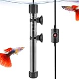 FEDOUR Eingedicktes Glas Aquarium Heizung: 400W Leistungsstarke Aquarium Heizstab mit Controller, Einstellbar Aquariumheizer für Meerwasser/Frischwasser, für 140-350L Aquarium, Schildkrötenbecken