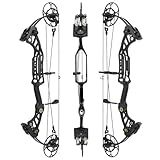 surwolf Compound Bogen,Jagd und Targeting,Wurfarm Made in USA,Zuggewicht 40-75lbs einstellbar,Zuglänge 25.5'-30.5',bis zu IBO 350FPS Geschwindigkeit,Jagdbogen (schwarz-Bogen)