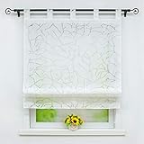 Joyswahl Raffrollo Ausbrenner Raffgardinen mit Schlaufen »Jessica« Gardinen BxH 80x140cm Weiß Baum 1er Pack