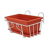 HEMOTON 1 Satz Hängender Pflanzentopf Stand Hängende Blumentöpfe Inhaber Balkon Zum Aufhängen Von Blumen Rechteck Hängetöpfe Für Den Balkon Montiert Container Plastik Rot