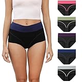 Forllori Unterhosen Damen Baumwolle Unterwäsche Frauen Taillenslip Hohe Taille Slip 5er Pack Mehrfarbig 4XL