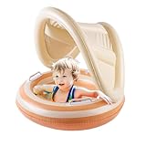Mihauuke Baby Schwimmflügel, Kinder Schwimmringe, Verstellbarer Schwimmtrainer Für Babys Mit Schwimmstuhl Und Sonnenschutz Geeignet Für Kleinkinder