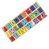 130 Stück Holzbuchstaben, Handwerk Holz Buchstaben, Großbuchstaben A-Z, Kinder Holz Alphabet Buchstaben für Kunsthandwerk DIY
