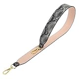 LIFKOME Leder Umhängegurt mit Modischem Schlangenhautmuster Verstellbarer Crossbody Ersatzriemen für Damen Schultertaschen Einfach zu Montierender DIY Taschenriemen mit Doppel Schnallen