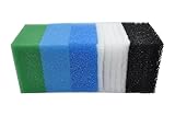 SANLILI Set Kompatibel Filterschwamm für Juwel Compact/Bioflow 3.0 / M (1 x Blau Fein, 1 x Blau Grob, 1 x Grün Nitrat, 2 x Aktivkohleschwamm, 5 x Filterwatte)
