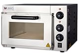 Beeketal 'BPO35-1' Profi Pizzaofen mit 330x330 mm Schamottstein Backfläche und extra hoher Kammer, Gastro Steinbackofen für Pizza, Brot und Backwaren, Pizzabackofen Temperatur bis zu 350°C
