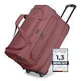 REDOLZ 2-Rollen MEDIUM Trolley-Reisetasche | Volumen mit Dehnfalte erweiterbar von 51 auf 64 Liter | für Männer & Frauen (55 cm, extra Bodenfach)