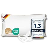 Hatchka 3-Kammer Daunenkissen 40x80 - Premium Kopfkissen Daunen Federkissen - Schlafkissen Seitenschläfer Kissen gegen Nackenschmerzen, Daunendichter Kissen Bezug, Langlebig & Atmungsaktiv
