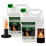 10 Liter Bioethanol ohne Geruch (2 x 5L Kanister) | Biobrennstoff für Bioethanol-Kamine, für Ethanol-Kamin, Tischkamin Indoor/Outdoor – Rauchfrei & sauber – von Bioetanol AEG BP-BZ-10L