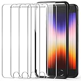 LK 4 Stück Panzer Schutz Glas für iPhone SE 2020, Kompetibel mit iPhone SE 2022/8/7/6S/6 Schutzfolie (4.7''), 9H Härte Folie Klar Schutzglas, Blasenfrei Panzerfolie mit Positionierhilfe