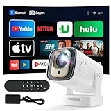 Retroprojektor 1080P Mini Projektor 4K – Videoprojektor Android 11 WiFi 6/BT 5.4 für Telefon, PC, Lap Stick HDMI, Heimkino, Netflix zertifiziert & Electric Focus