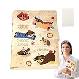 JIEBWCHA Notizbuch mit losen Blättern, Notizbuch, niedlicher Lederbezug, Cartoon-Papier, 60 Blatt | Schüler für Schreibwaren, Hausaufgabenbuch, befüllbar