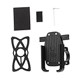 CLISPEED 1Pc Legierung Handyhalterung Anti-Shaking Aluminium Drehständer Halter Schwarz Unterstützung Motorrad Fahrrad Für Handy Lenker Einstellbar ° Universal