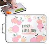 Schneidebrett aus Edelstahl – Schneidebrett für die Arbeitsplatte, doppelseitig, multifunktionales Küchenzubehör für Salat, Fleisch, Käse, Gemüse