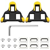 SEPSCO Cleats kompatibel mit Shimano SPD SL Pedale, Fahrrad Schuhe Pedalplatten Klickpedale Cleat Hochwertige 6° Freigabe für MTB Rennrad Trekking Indoor Cycling Fahrradschuhe Rennradschuhen Set(Gelb)