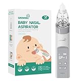 Nasensauger Baby | Nasensauger Baby Elektrisch| Nasensauger Baby Staubsauger Wiederaufladbar, Mit 3 SaugstäRken Musik & Licht Funktion Und 3 GrößEn Silikon Tipps (Grau)