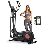 MERACH Crosstrainer für Zuhause mit 47 cm Schrittlänge, Ultraleise Ellipsentrainer mit Magnetwiderstand, 8 Widerstandsstufen, für Effektives Ausdauertraining, Eigener App, Belastbar Bis 160 kg