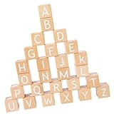 Supvox 26 Stück Teiliges Lernspielzeug aus Großen Bunten Holzbausteinen mit ABC Buchstaben und Zahlen für Vorschulkinder Montessori Pädagogisch Glatte Oberfläche Sicher für Jungen und