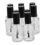 OATIPHO 10 Stück Teiliges Nachfüllbare Nagellackfläschchen mit Weichem Pinsel Klarglas Nagelölbehälter Kompakt und Tragbar für Profi Salon und DIY Zuhause