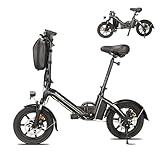 Bodywel T16PRO Mini E Bike 14 Zoll faltbar Elektrofahrrad 250W 36V/7.8Ah Akku mit APP Funk für Herren Damen,Reichweite Max 45 km (Schwarz)