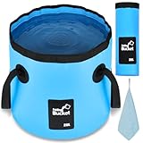 Flintronic Outdoor Faltschüssel 12L/20L, Outdoor Falteimer, Faltbarer Fischeimer, Aus Langlebigem Planen Gewebe, Als Waschschüssel, Spülwanne, Spülschüssel