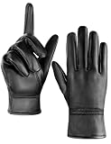 MELLIEX Lederhandschuhe Herren, Echtleder Handschuhe Touchscreen Dünne Ungefüttert Winddicht Leder Handschuhe Winter