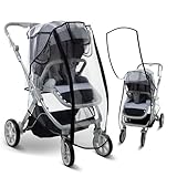 Wemk Regenschutz für Kinderwagen, Regenverdeck für buggy, Kinderwagen Regenschutz Universal mit großem Fenster und Doppelreißverschluss zum Öffnen, Gute Luftzirkulation, Größe L