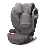 CYBEX Gold Kinder-Autositz Solution S-Fix, Für Autos mit und ohne ISOFIX, Gruppe 2/3 (15-36 kg), Ab ca. 3 bis ca. 12 Jahre, Soho Grey