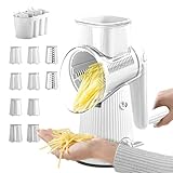 Rotierender Gemüseschneider, rotierende Käsereibe | 5-in-1 Rotationsschneider, Gemüseschneider, Käsereibe tragbar, sicher und effizient für Kartoffeln, Obst und Z