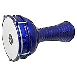 ZAZA Percussion 40,6 cm lange Aluminium-Darbuka, 20,3 cm stimmbare türkische Doumbek-Trommel mit synthetischem Kopf, Blau