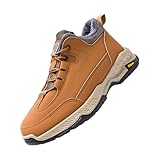 Generisch Outdoor Schuhe Herren Wasserdicht Hoher Schaft Flache Unterseite Freizeitschuhe Winter Gepolsterte Warme Herrenstiefel Snowboard Schuhe Herren 42 (Brown, 40)