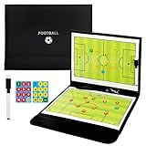 KEWUZY Fußball Taktiktafel, Fußball-Board mit Magneten, Taktikboard Fussball, Soccer Taktikboard, Trainermappe mit Boardmarker, Magnetische Schachfiguren, für die Schulung oder Spielanalyse