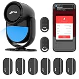 CPVAN Alarmanlage Haus, WiFi PIR Bewegungsmelder Alarm, DIY Einbruchschutz Fenster/Türsensor mit Fernbedienung & APP, Sicherheit Alarm für Wohnmobil, Wohnung, Garage, Black