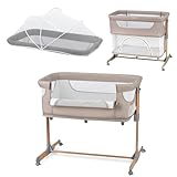 Momi SMART Bed 4-in-1 Kinderbeistellbetten bis 15 kg, Beistellbett für Babys mit Matratze, Höhenverstellbar