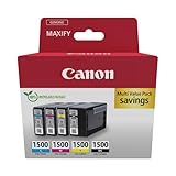 Canon Tinte - PGI-1500 C/M/Y/BK Original Drucker Farbdruckerpatronen - 4er-Pack (1 x Schwarz, 1 x Cyan, 1 x Magenta & 1 x Gelb druckerpatronen)