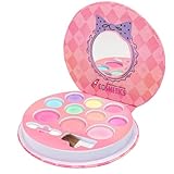 HISUNBEN Kinderschminke, 10 Farben Kinderschminke Set Mädchen, Waschbares, Sicheres und Ungiftiges Schminkset, Geeignet für Weihnachten, Geburtstag, Karnevalsgeschenke für Kinder,Handwerk Box-1