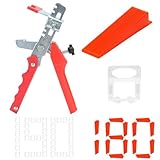 Alriedy Fliesen Nivelliersystem 3mm Teile Set Fliesenkeile, 2mm Zuglaschen, Fliesen Verlegehilfe, Möbelkeile Zange Und Flieseneinsätze Für Wand- Und Bodenfliesen. Fliesen Werkzeug Set Für Anwendungen