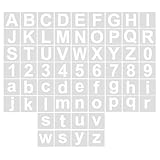 60 Stück Buchstaben- und Zahlen-Zeichenschablonen, PET-Schablonen, waschbar, wiederverwendbar, Malvorlagen für Malerei, Scrapbooking