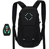 Gurn Signal Mackpack – LED-Sicherheits-Rucksack, Fahrradbeleuchtung mit Fernbedienung, 39,9 cm (15,75 Zoll), Zubehör für die wiederaufladbare Tasche, 15L Schwarz, Consulte la descripción