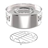 Mit Deckel, Edelstahl-Pfanne mit, große Kapazität, tragbarer runder Kuchenbackautomat für Käsekuchen, Schokoladen-Cupcake Vfj877 (Silver, 21X21X8CM)