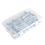 Zanthicia 42 teiliges Sortiment an Dehnschrauben, Bolzen aus Stahl mit Hohlantrieb, Wandankerschrauben, Werkzeugset für Bücherregale mit Trockenbaufliesen